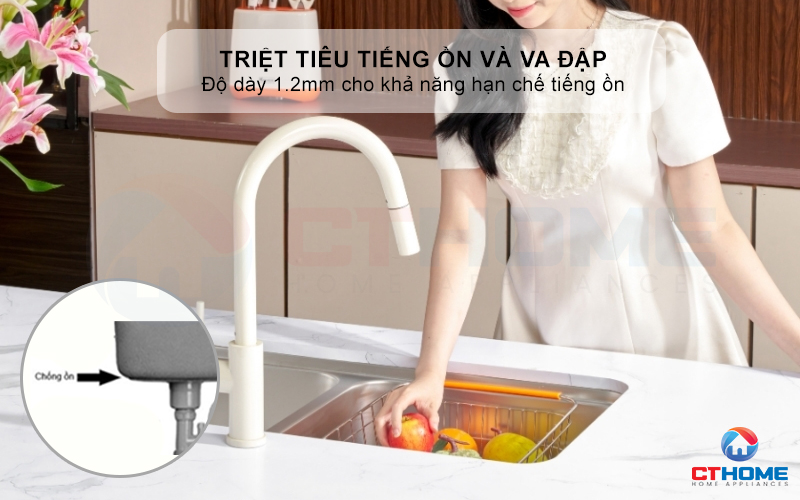 CHẬU RỬA BÁT LẮP ÂM 2 HỐ LỆCH R50 TARI 8246DU 6