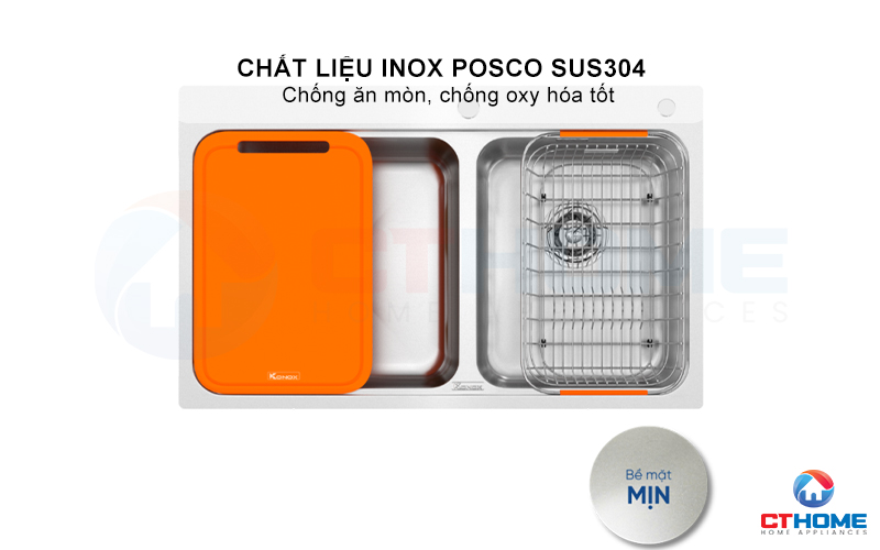 CHẬU RỬA BÁT 2 HỐ LỆCH R50 TARI 8251TD 2