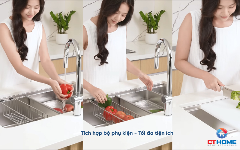 CHẬU RỬA CHÉN BÁT KONOX TARI 8748SM FULL  TARI8748SMFULL 6