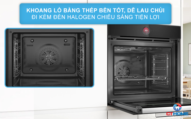 LÒ NƯỚNG ÂM TỦ BOSCH HBG7741B1 SERIE 8 NHIỆT PHÂN 71 LÍT MÀU ĐEN 5