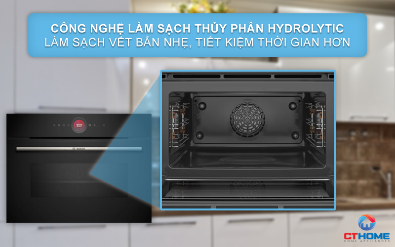 LÒ NƯỚNG KÈM VI SÓNG ÂM TỦ BOSCH CMG7241B1 LÀM SẠCH THỦY PHÂN MÀU ĐEN 6