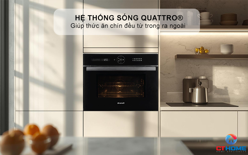 Hệ thống sóng Quattro® giúp thức ăn chín đều từ trong ra ngoài 