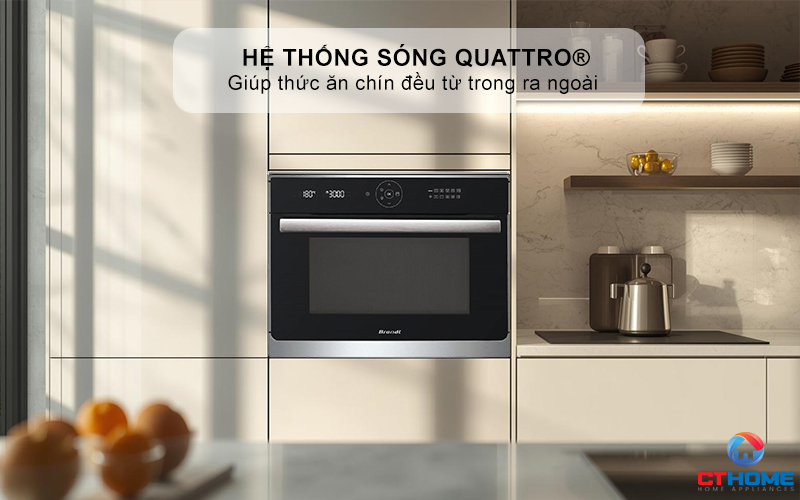 Hệ thống sóng Quattro® giúp thức ăn chín đều từ trong ra ngoài 