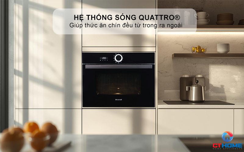 Hệ thống sóng Quattro® giúp thức ăn chín đều từ trong ra ngoài 
