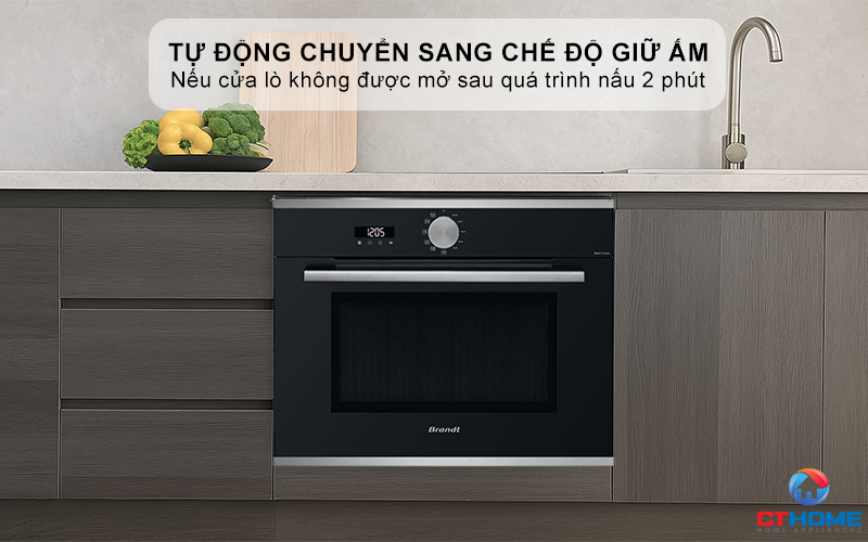 Chương trình tự động chuyển sang chế độ giữ ấm nếu cửa lò không được mở sau quá trình nấu 2 phút