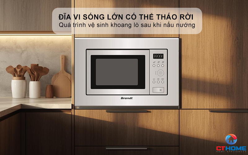 Đĩa vi sóng lớn 24,5cm có thể tháo rời tiện lợi