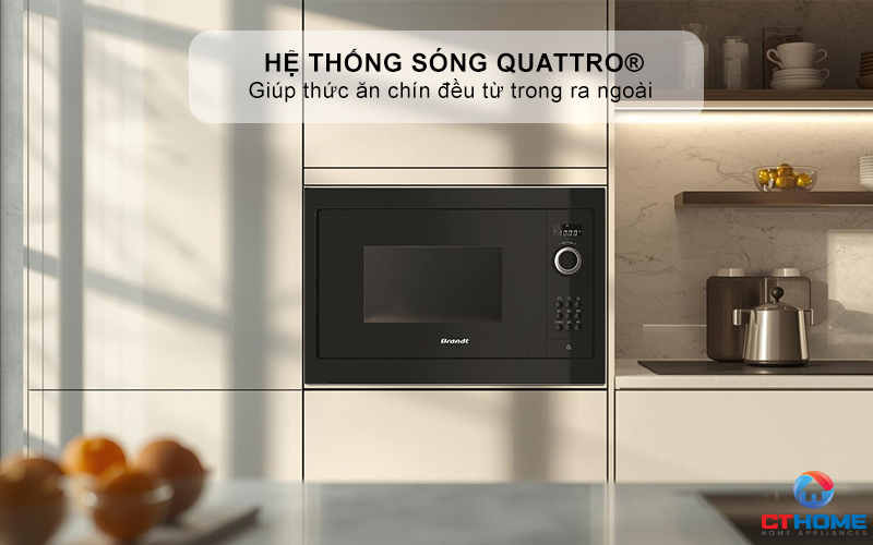 Hệ thống sóng Quattro® giúp thức ăn chín đều từ trong ra ngoài 