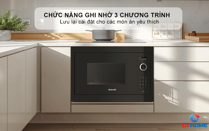 Chức năng ghi nhớ 3 chương trình nấu nướng thường xuyên