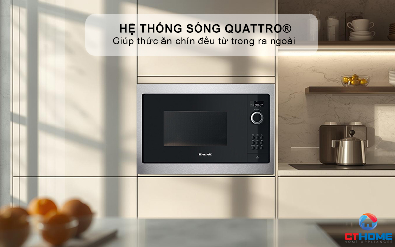 Hệ thống sóng Quattro® giúp thức ăn chín đều từ trong ra ngoài 