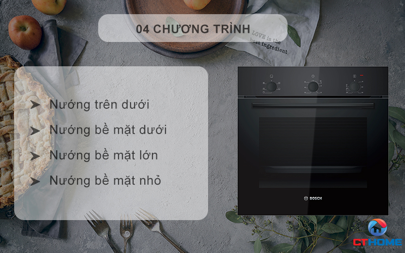 LÒ NƯỚNG ÂM TỦ BOSCH HBF011BA1T SERIES 2 71L MÀU ĐEN 5
