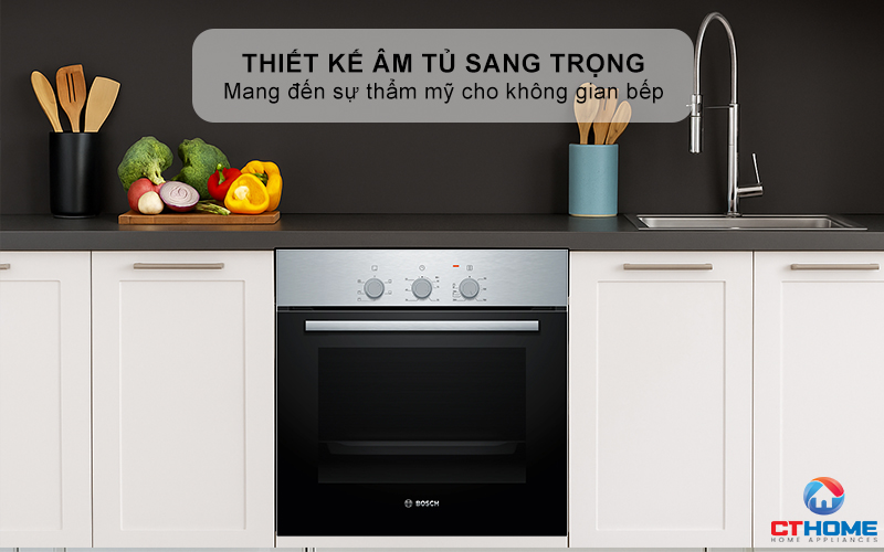 LÒ NƯỚNG ÂM TỦ BOSCH HBF011BR0T  SERIES 2 71L THÉP KHÔNG RỈ 1