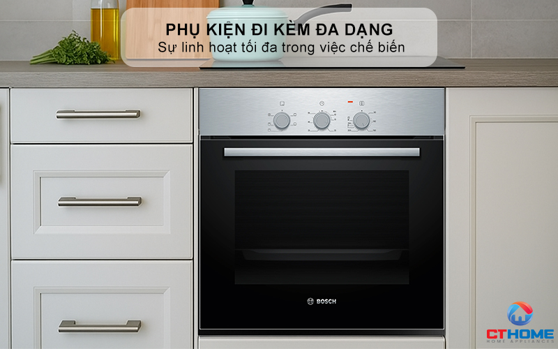 LÒ NƯỚNG ÂM TỦ BOSCH HBF011BR0T  SERIES 2 71L THÉP KHÔNG RỈ 10