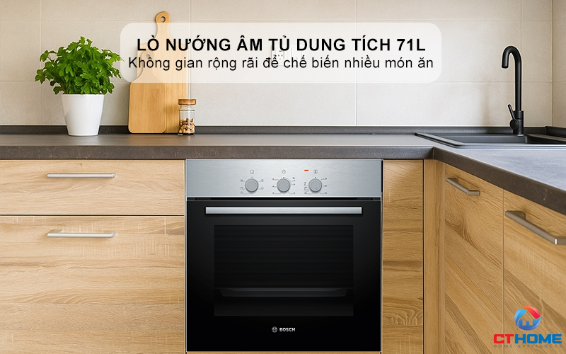 LÒ NƯỚNG ÂM TỦ BOSCH HBF011BR0T  SERIES 2 71L THÉP KHÔNG RỈ 2