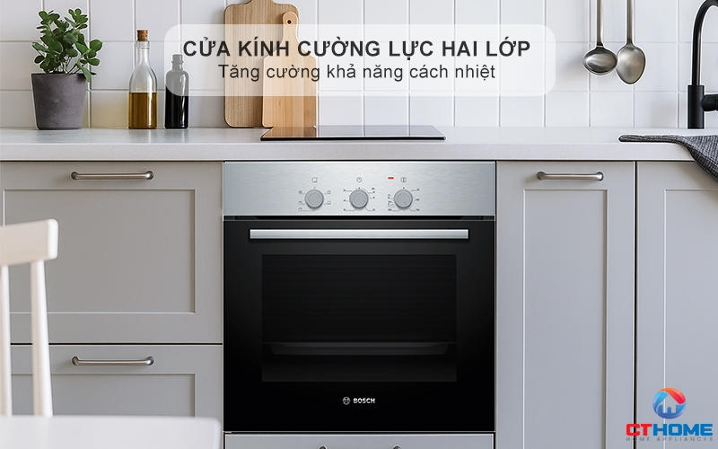 LÒ NƯỚNG ÂM TỦ BOSCH HBF011BR0T  SERIES 2 71L THÉP KHÔNG RỈ 8