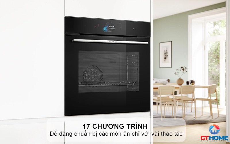 LÒ NƯỚNG KÈM HẤP ÂM TỦ BOSCH HSG7584B1 SERIES 8 MÀU ĐEN 71 LÍT 6
