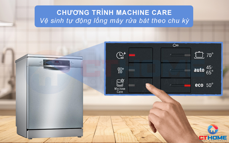 Chức năng Machine Care tự động vệ sinh khoang máy khi cần