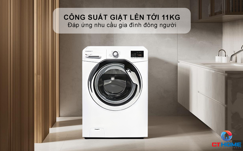 Công suất giặt lên tới 11kg - Đáp ứng nhu cầu gia đình đông người