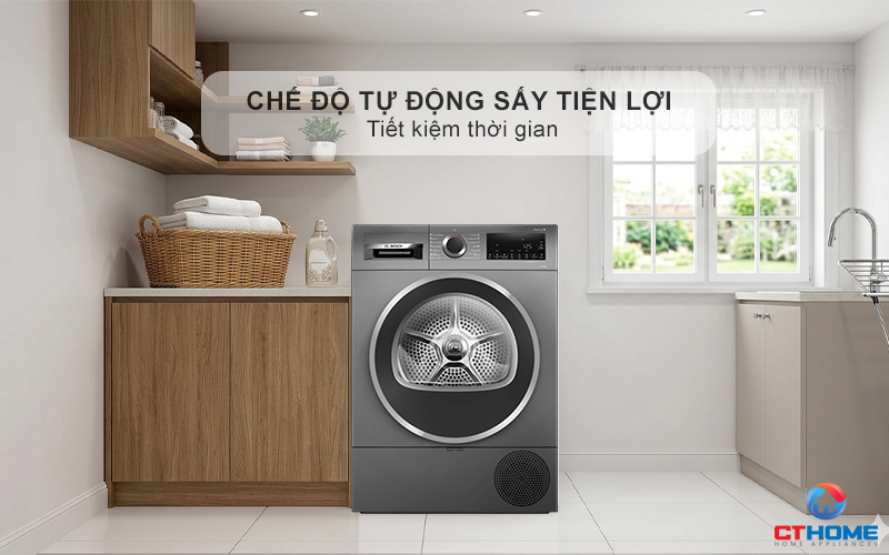 MÁY SẤY BƠM NHIỆT BOSCH WQG25303SG SERIES 6 10KG MÀU XÁM 12