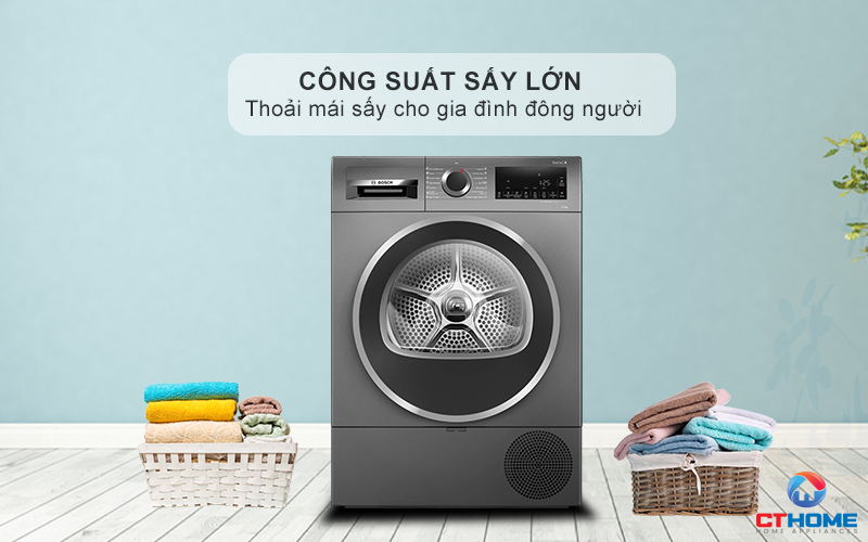 MÁY SẤY BƠM NHIỆT BOSCH WQG25303SG SERIES 6 10KG MÀU XÁM 2