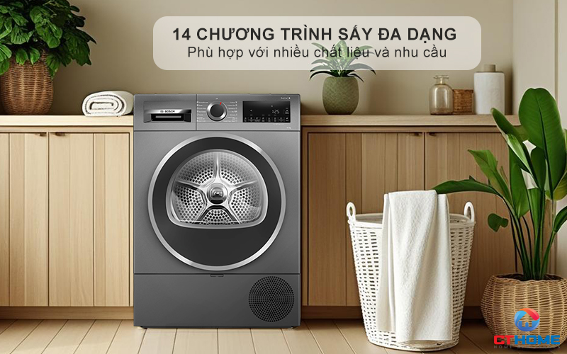 MÁY SẤY BƠM NHIỆT BOSCH WQG25303SG SERIES 6 10KG MÀU XÁM 3