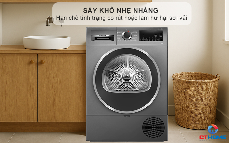 MÁY SẤY BƠM NHIỆT BOSCH WQG25303SG SERIES 6 10KG MÀU XÁM 7