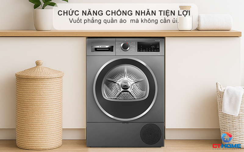MÁY SẤY BƠM NHIỆT BOSCH WQG25303SG SERIES 6 10KG MÀU XÁM 8