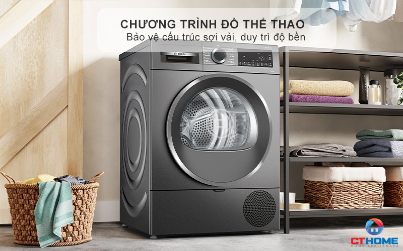 MÁY SẤY BƠM NHIỆT BOSCH WQG25303SG SERIES 6 10KG MÀU XÁM 9