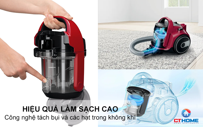 Hiệu quả làm sạch cao với công nghệ định hình lốc xoáy và dẫn luồng khí thông minh