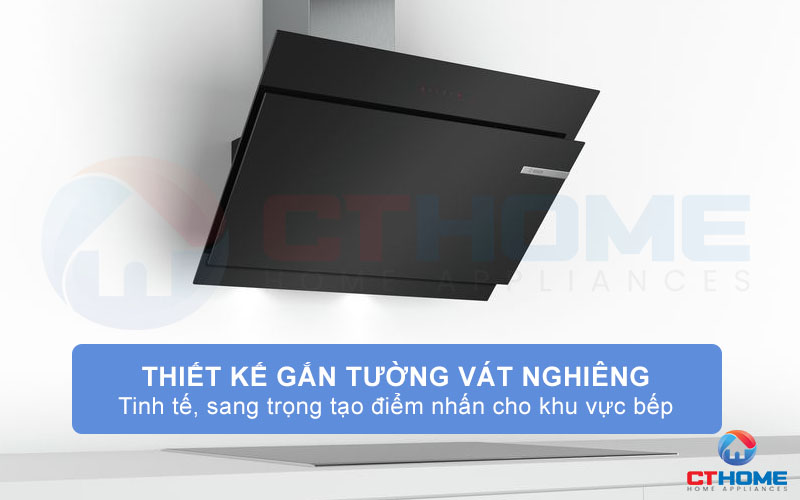 Bề mặt kính cường lực đen, sáng bóng, mang lại sự thẩm mỹ và cao cấp cho căn bếp gia đình. 