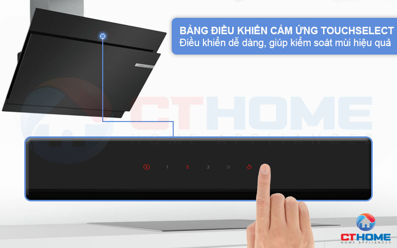 Kiểm soát máy hút mùi hiệu quả hơn với bảng điều khiển cảm ứng TouchSelect