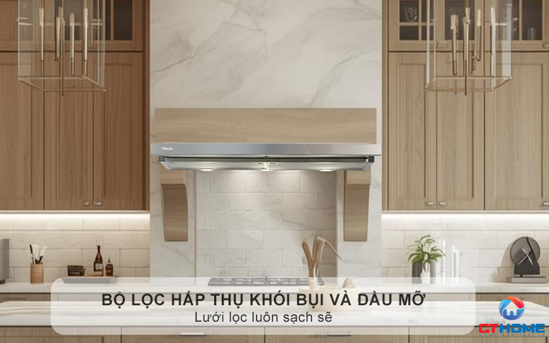 Bộ lọc hấp thụ 98% khói bụi và dầu mỡ - Lưới lọc luôn sạch sẽ