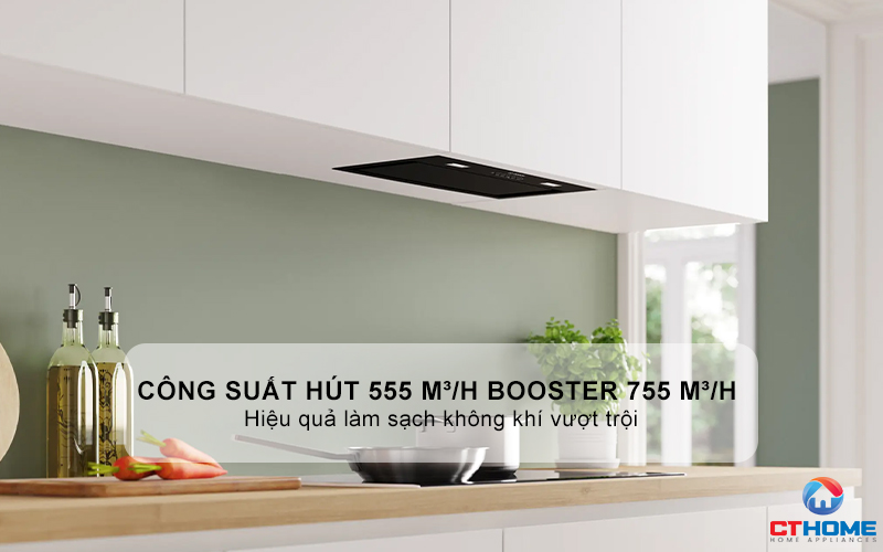 Công suất hút mạnh mẽ lên đến 555 m³/h booster 755 m³/h