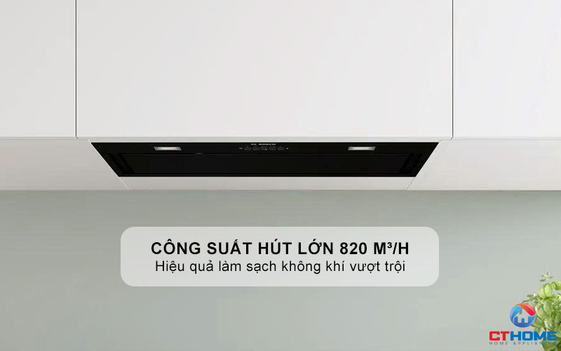 Công suất hút mạnh mẽ lên đến 820 m³/h 