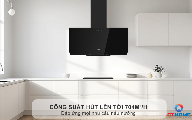 Hút mùi nhanh chóng nhờ công suất hút lên tới 704m³/h