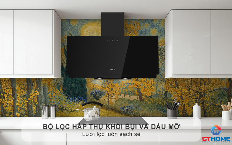 Bộ lọc hấp thụ 98% khói bụi và dầu mỡ - Lưới lọc luôn sạch sẽ
