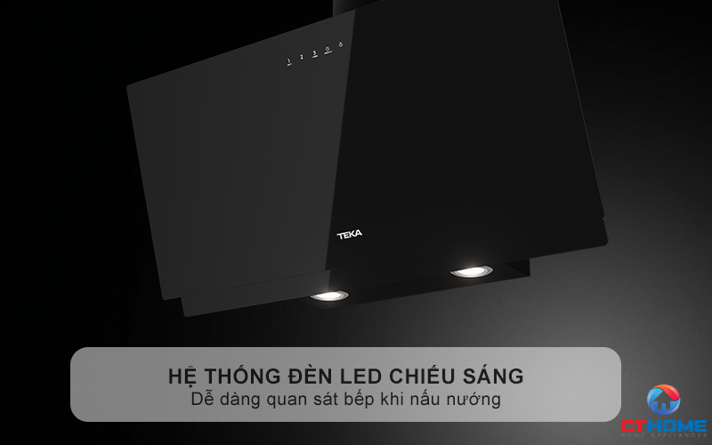 Hệ thống đèn LED chiếu sáng, dễ dàng quan sát bếp khi nấu nướng