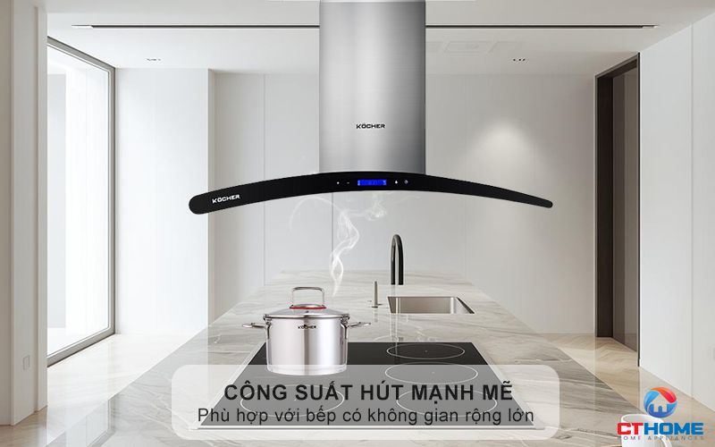 Công suất hút 1400m3/h mạnh mẽ tiêu chuẩn Châu Âu A++