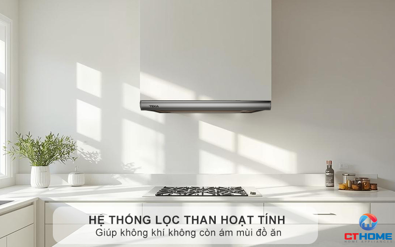 Hệ thống lọc 2 lưới lọc bằng nhôm giúp không khí không còn ám mùi đồ ăn