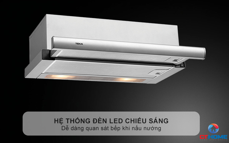 Hệ thống đèn LED chiếu sáng, dễ dàng quan sát bếp khi nấu nướng