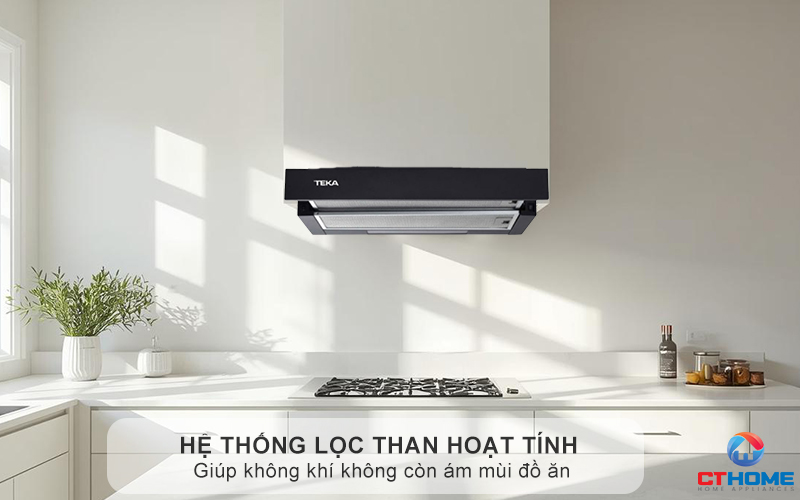 Hệ thống lọc than hoạt tính giúp không khí không còn ám mùi đồ ăn