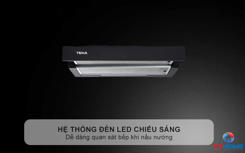 Hệ thống đèn chiếu sáng, dễ dàng quan sát bếp khi nấu nướng