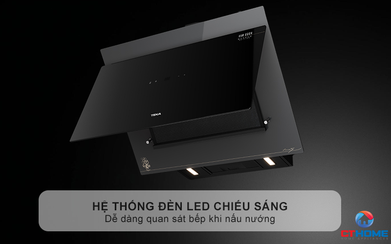 Hệ thống đèn LED chiếu sáng, dễ dàng quan sát bếp khi nấu nướng
