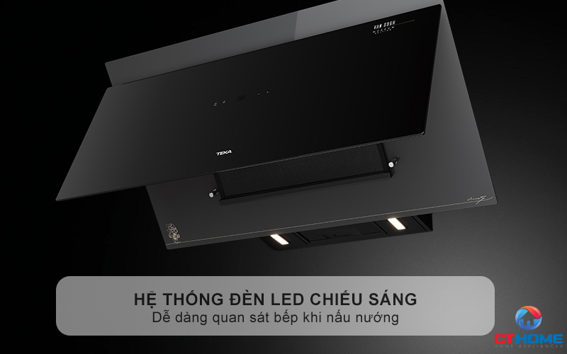 Hệ thống đèn LED chiếu sáng, dễ dàng quan sát bếp khi nấu nướng