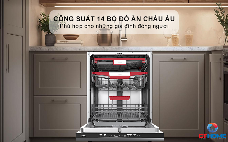 Dung tích lớn, sức chứa lên tới 14 bộ bát đĩa