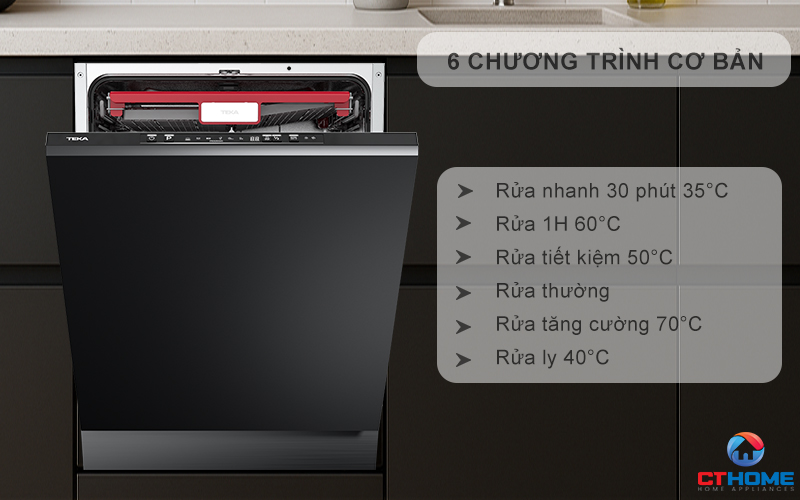 6 chương trình rửa đa dạng - phù hợp từng loại bát đĩa