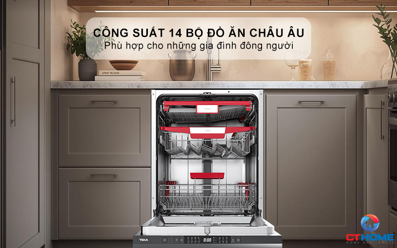 Dung tích lớn, sức chứa lên tới 14 bộ bát đĩa