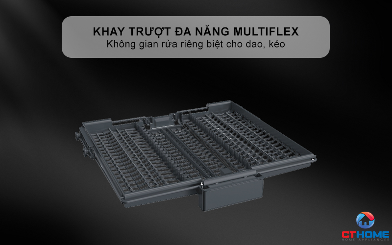 Khay trượt đa năng MultiFlex - Không gian rửa riêng biệt cho dao, kéo