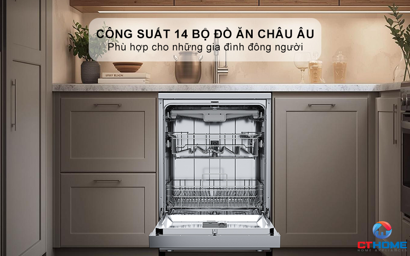 Dung tích lớn, sức chứa lên tới 14 bộ bát đĩa