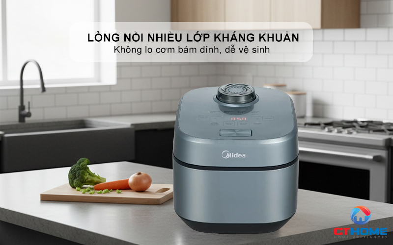 NỒI CƠM ĐIỆN TỬ MIDEA 350W MRD100T1BDG 8