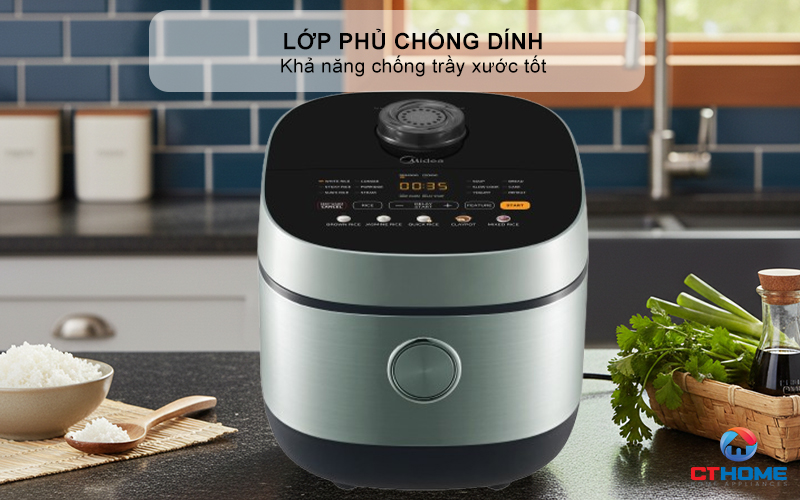 NỒI CƠM ĐIỆN TỬ MIDEA 760 - 905W  MRD180T2BDGF 9